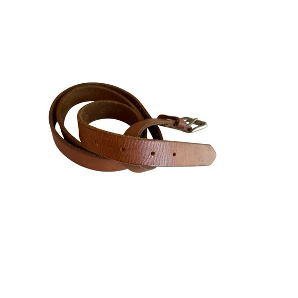 Leather Belt With Silver-Tone Buckle & Embellished Detailing For Men M - Picture 3 of 4